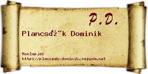 Plancsák Dominik névjegykártya